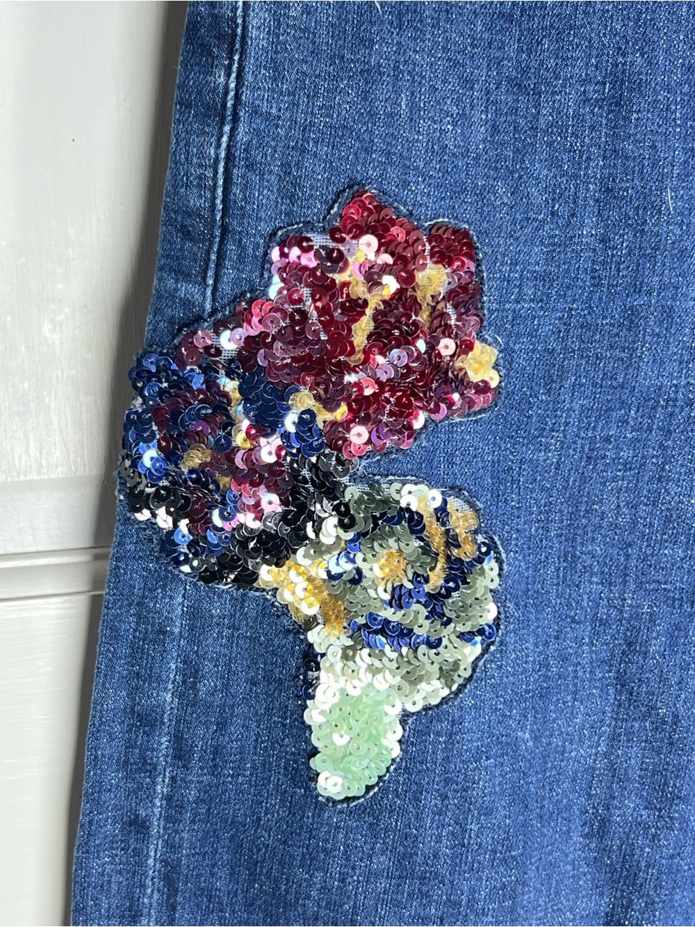 Anthropologie Pilcro and The Letterpress Sequin Slim Boyfriend Jeans Size 27 - Picture 4 of 9